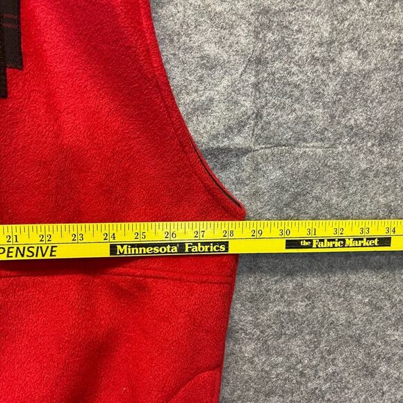 SIERRA PACIFIC Fleece Vest Women's Size 2XL Red Mock Neck Zip Up Plaid Patches - Picture 12 of 16